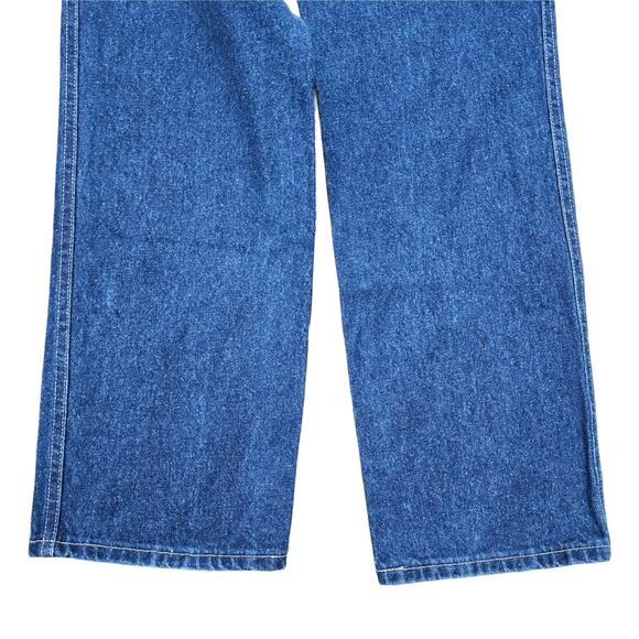 VTG SIDE Zip Jeans Chic Size 16 Dark Stone Wash Denim Vintage 90s High Rise - Picture 9 of 11